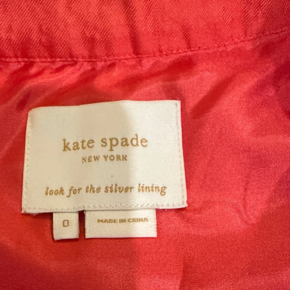 Kate Spade Annette Silk Dress Size 0 Coral Gold Beaded Embroidered Cocktail